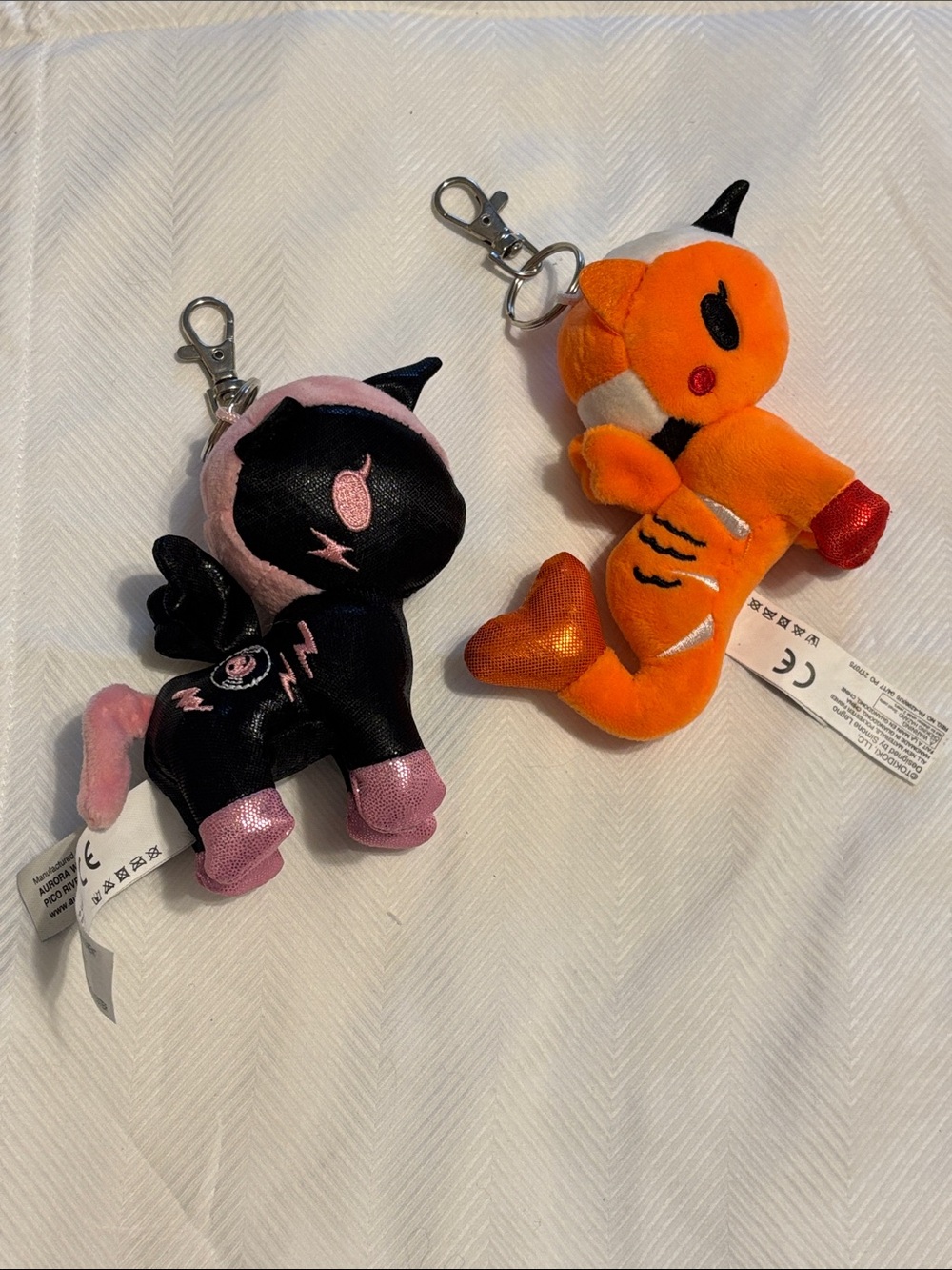 TokiDoki DJ Sparkle Unicorn & Aurora Mermicorno Plush Keychain Figure